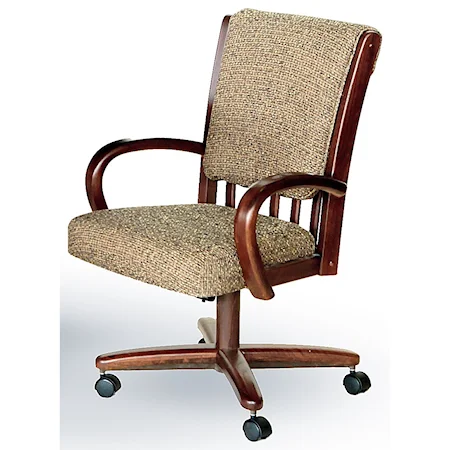 Dining Chair with Casters and Memory Foam